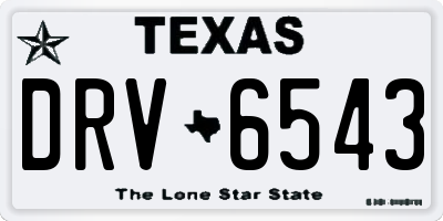 TX license plate DRV6543