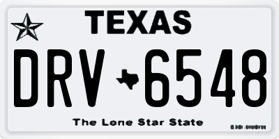 TX license plate DRV6548