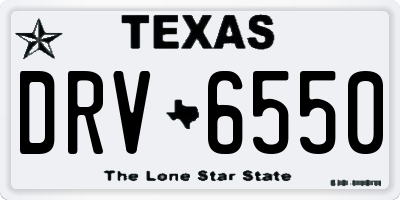 TX license plate DRV6550