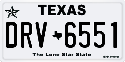 TX license plate DRV6551