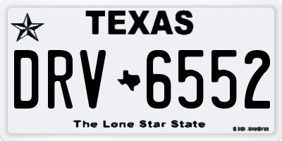 TX license plate DRV6552