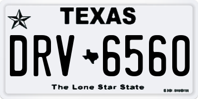 TX license plate DRV6560