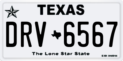 TX license plate DRV6567