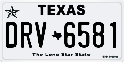 TX license plate DRV6581