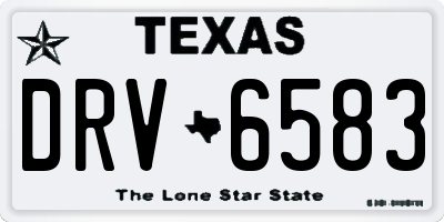 TX license plate DRV6583