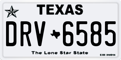 TX license plate DRV6585