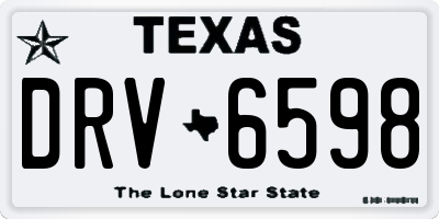 TX license plate DRV6598