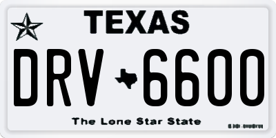 TX license plate DRV6600