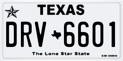 TX license plate DRV6601