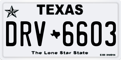 TX license plate DRV6603