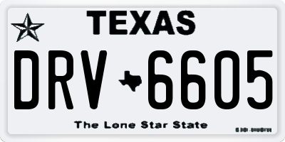 TX license plate DRV6605