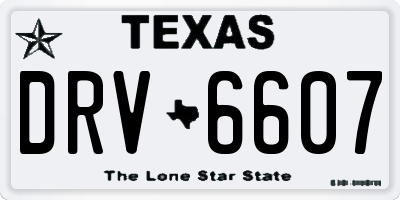 TX license plate DRV6607