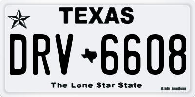 TX license plate DRV6608