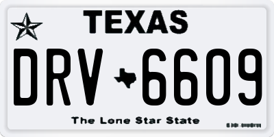 TX license plate DRV6609