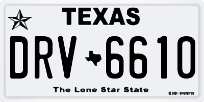 TX license plate DRV6610