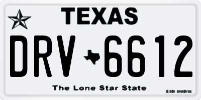 TX license plate DRV6612