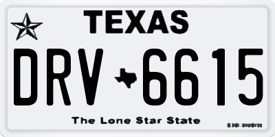 TX license plate DRV6615