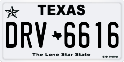 TX license plate DRV6616