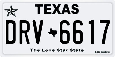 TX license plate DRV6617