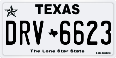 TX license plate DRV6623