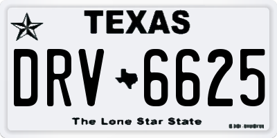 TX license plate DRV6625