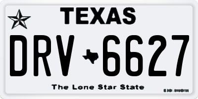 TX license plate DRV6627