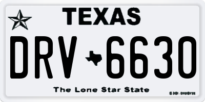 TX license plate DRV6630