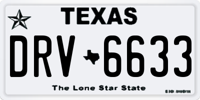 TX license plate DRV6633