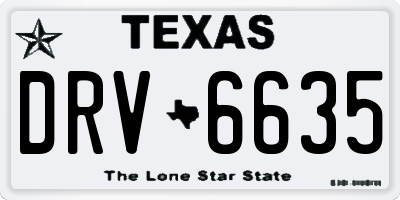 TX license plate DRV6635