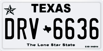 TX license plate DRV6636