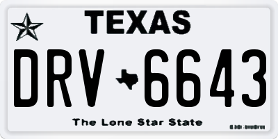 TX license plate DRV6643