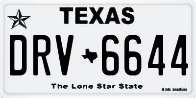 TX license plate DRV6644