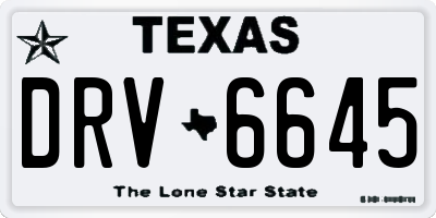 TX license plate DRV6645