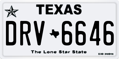 TX license plate DRV6646