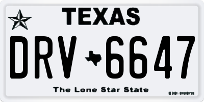 TX license plate DRV6647