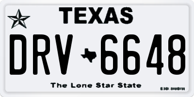 TX license plate DRV6648