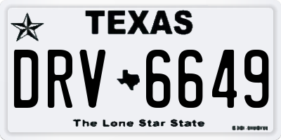 TX license plate DRV6649