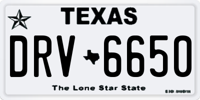 TX license plate DRV6650