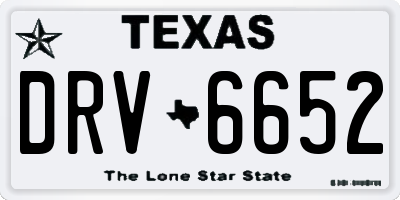 TX license plate DRV6652