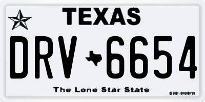 TX license plate DRV6654