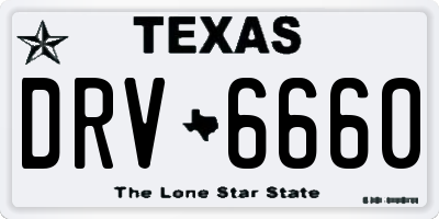 TX license plate DRV6660