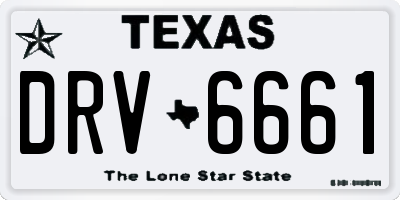 TX license plate DRV6661