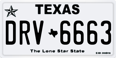 TX license plate DRV6663