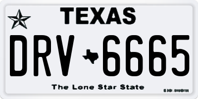 TX license plate DRV6665