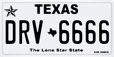 TX license plate DRV6666