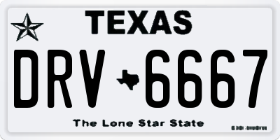 TX license plate DRV6667