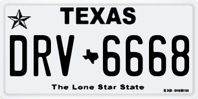 TX license plate DRV6668