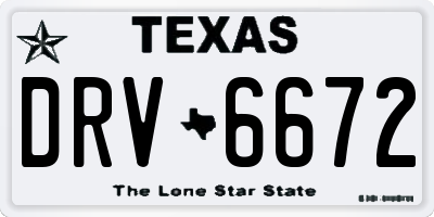 TX license plate DRV6672