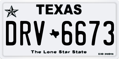 TX license plate DRV6673