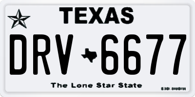 TX license plate DRV6677